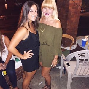 TOPSHOP off the shoulder romper.